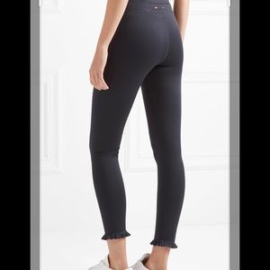 The Upside Ruffle-trim striped stretch leggings